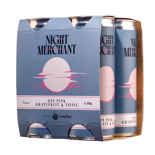 Night Merchant Gin Pink Grapefruit & Tonic - 4 Pack